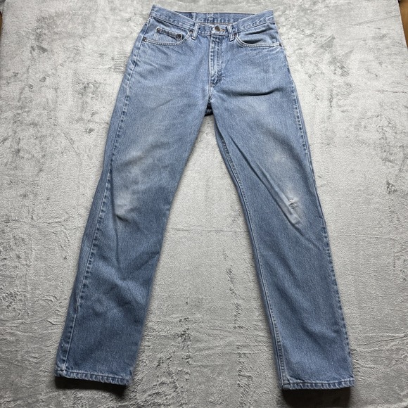Wrangler Jeans Mens 31x32 Straight Denim Blue Light Wash Pants Regular Fit - Picture 1 of 9